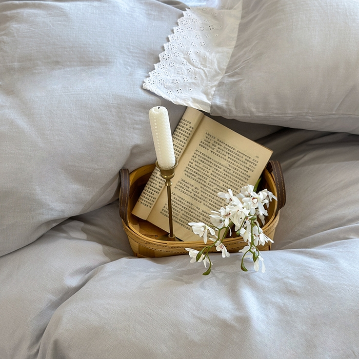 91家纺网 家纺一手货源 找家纺 窝米 2024新款全棉轻氧纱蕾丝花边款四件套系列 轻氧纱-冰川灰