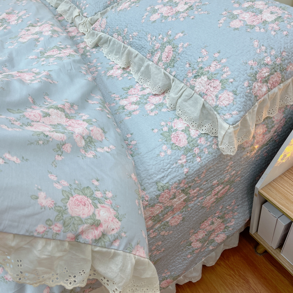 91家纺网 家纺一手货源 找家纺 暖居 2024新款砂洗棉花被套全棉床盖四件套绗缝夹棉纯棉床盖三件套 苏里南