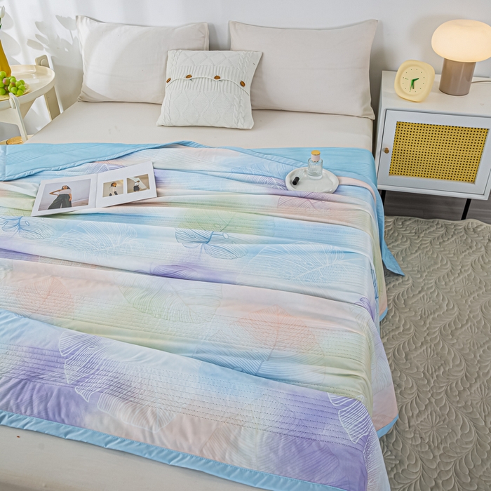 91家纺网 家纺一手货源 找家纺 博弈 2024新款凉感丝抗菌夏被 夏日如画