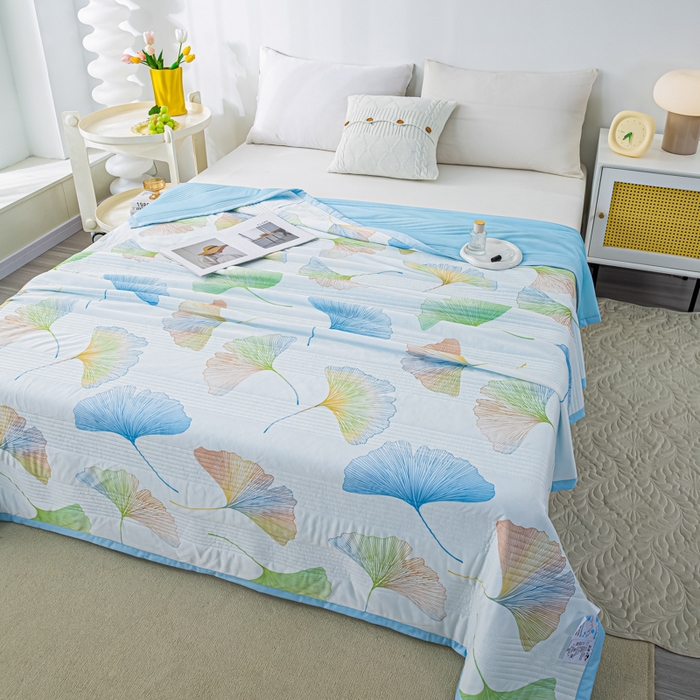 91家纺网 家纺一手货源 找家纺 博弈 2024新款凉感丝抗菌夏被 叶墨新晨