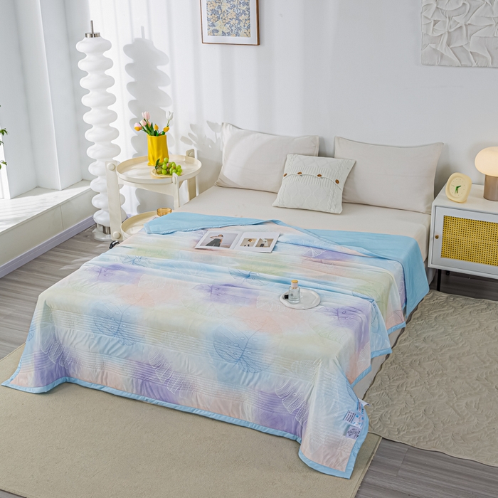 91家纺网 家纺一手货源 找家纺 博弈 2024新款凉感丝抗菌夏被 夏日如画