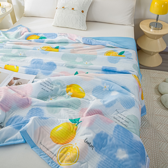 91家纺网 家纺一手货源 找家纺 博弈 2024新款凉感丝抗菌夏被 春暖花开