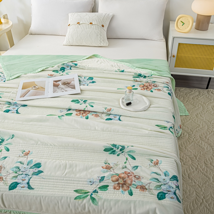 91家纺网 家纺一手货源 找家纺 博弈 2024新款凉感丝抗菌夏被 清欢