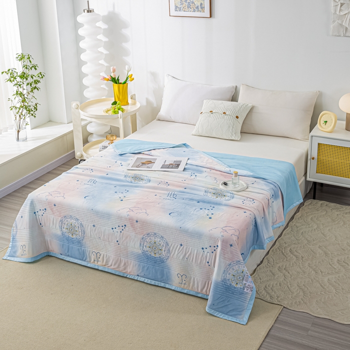 91家纺网 家纺一手货源 找家纺 博弈 2024新款凉感丝抗菌夏被 繁星