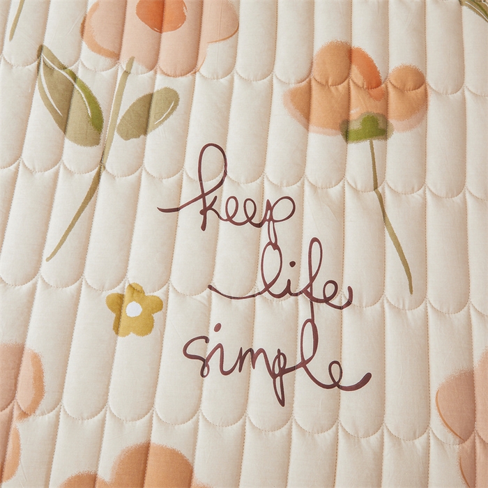 91家纺网 家纺一手货源 找家纺 3C 2024新款全棉大豆夹棉印花床笠四件套 花恋-桔