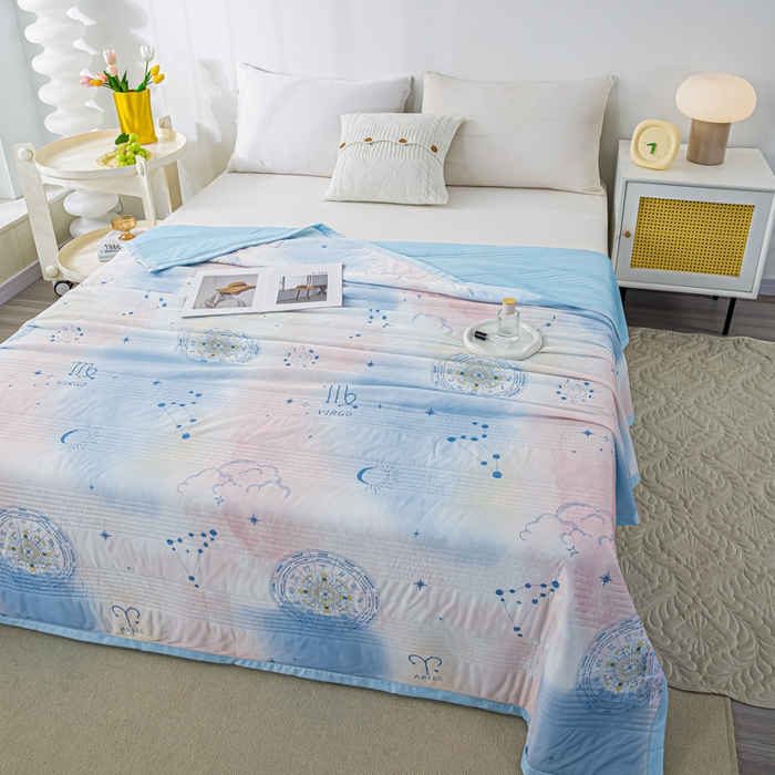 91家纺网 家纺一手货源 找家纺 博弈 2024新款凉感丝抗菌夏被 繁星