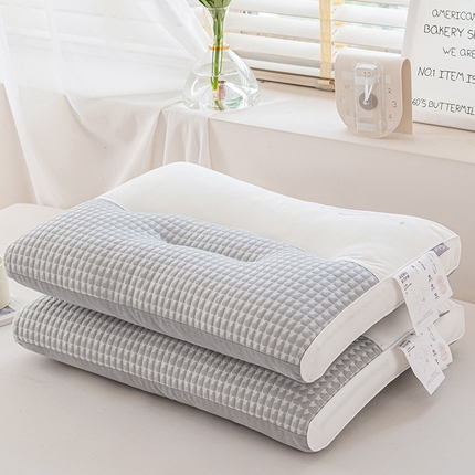 梦叶草 2024新款无荧光安颈1号凉豆豆玉米绒两用护颈枕芯48*74cm 安颈1号-灰色