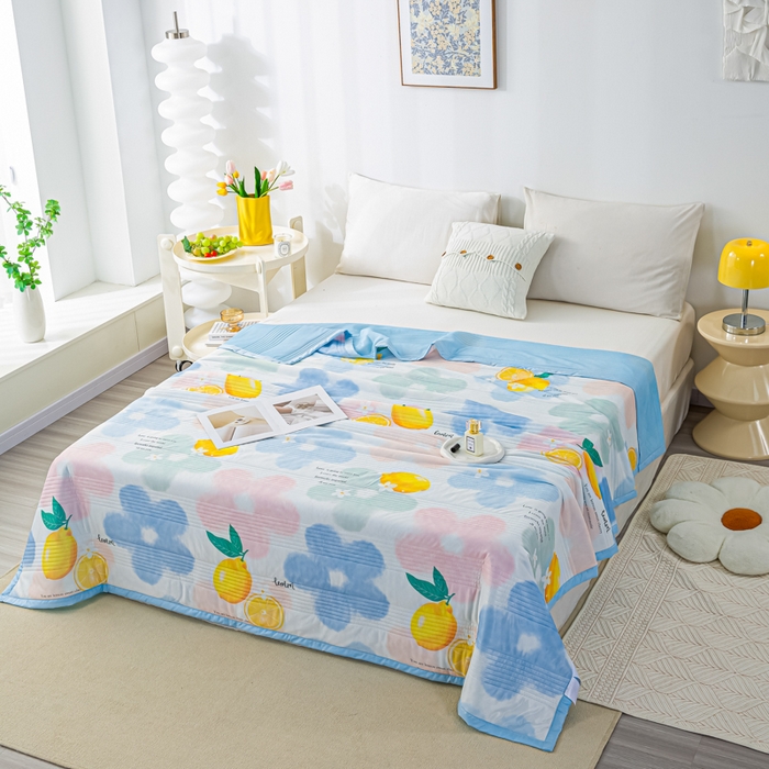 91家纺网 家纺一手货源 找家纺 博弈 2024新款凉感丝抗菌夏被 春暖花开