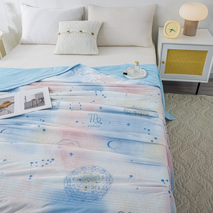 91家纺网 家纺一手货源 找家纺 博弈 2024新款凉感丝抗菌夏被 繁星