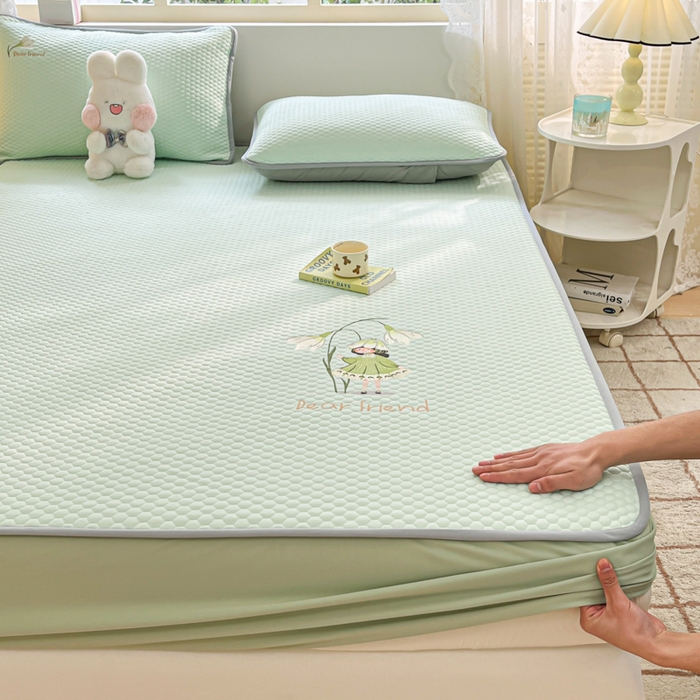 91家纺网 家纺一手货源 找家纺 慕尚家纺 2025新款冻冻席刺绣系列 冻冻席清凉女孩