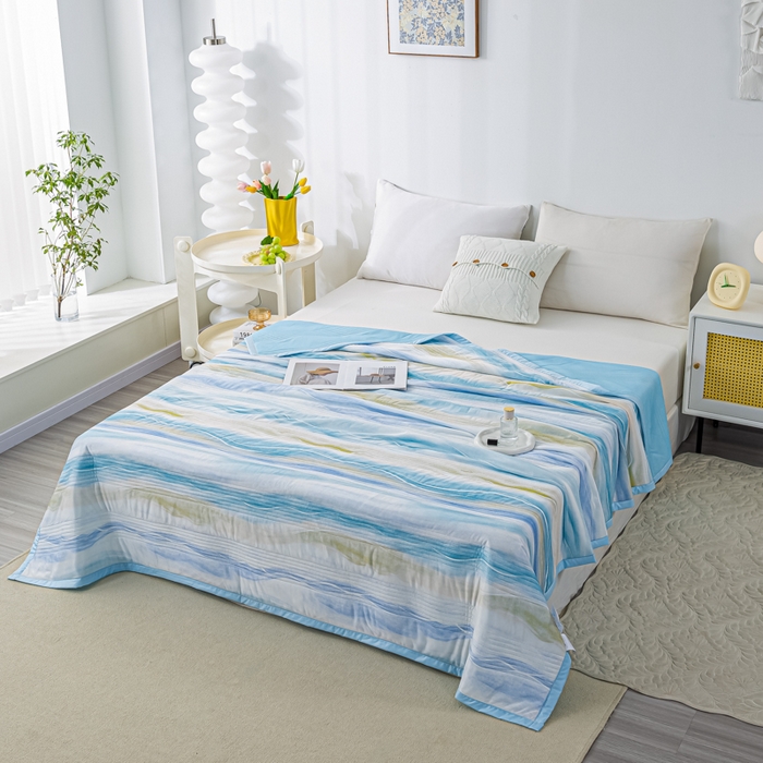 91家纺网 家纺一手货源 找家纺 博弈 2024新款凉感丝抗菌夏被 自由自在