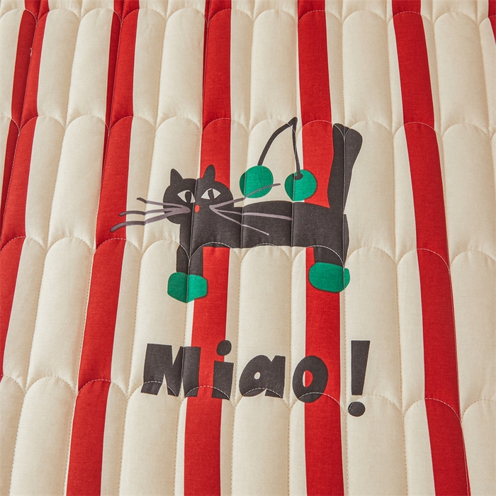 91家纺网 家纺一手货源 找家纺 3C 2024新款全棉大豆夹棉印花床笠四件套 黑猫警长