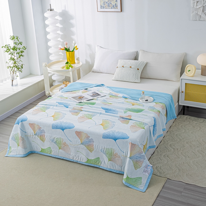 91家纺网 家纺一手货源 找家纺 博弈 2024新款凉感丝抗菌夏被 叶墨新晨