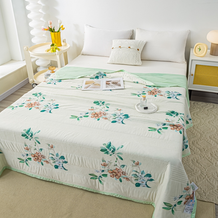 91家纺网 家纺一手货源 找家纺 博弈 2024新款凉感丝抗菌夏被 清欢