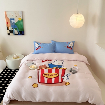 西西家居 2024新款数码兰精天丝套件 爆米花