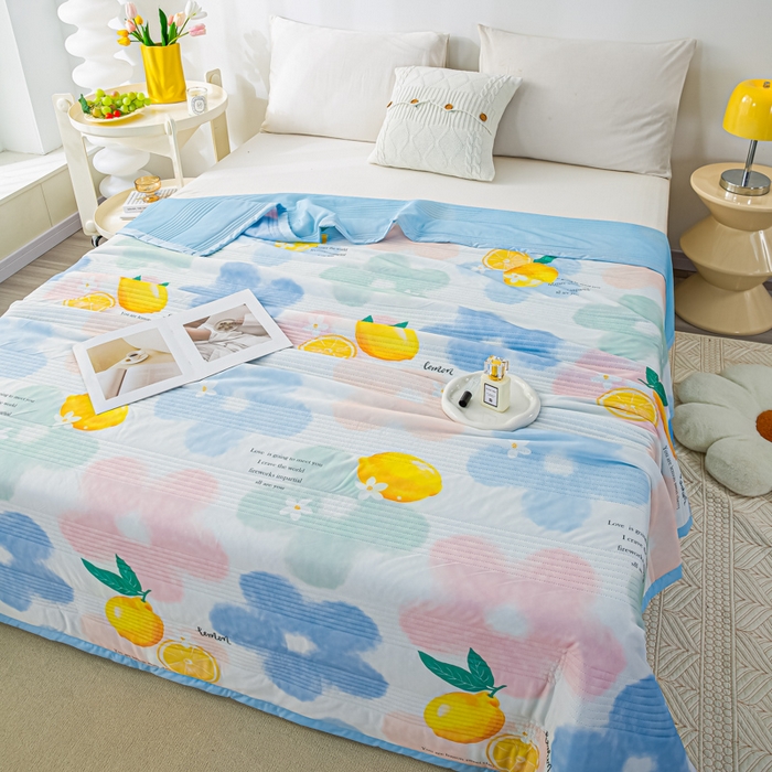 91家纺网 家纺一手货源 找家纺 博弈 2024新款凉感丝抗菌夏被 春暖花开