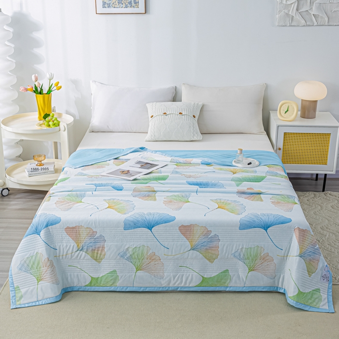 91家纺网 家纺一手货源 找家纺 博弈 2024新款凉感丝抗菌夏被 叶墨新晨