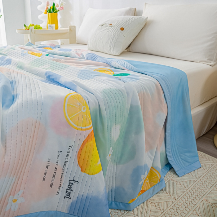 91家纺网 家纺一手货源 找家纺 博弈 2024新款凉感丝抗菌夏被 春暖花开