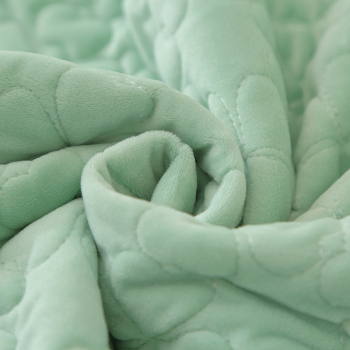 91家纺网 家纺一手货源 找家纺 芸锦豪 2024新款宝宝绒夹棉刺绣床笠 嫩绿