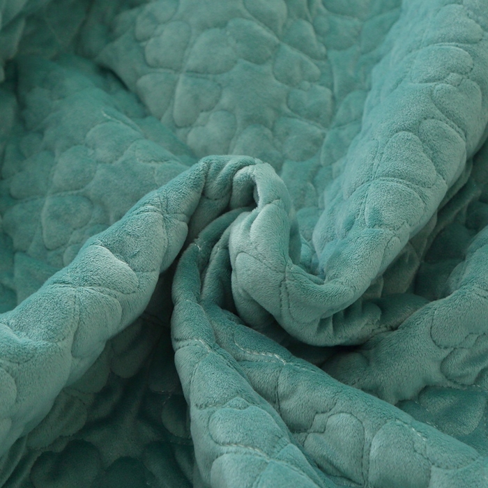 91家纺网 家纺一手货源 找家纺 芸锦豪 2024新款宝宝绒夹棉刺绣床笠 豆青