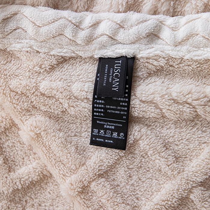 91家纺网 家纺一手货源 找家纺 芸锦豪 2024新款塔芙蓉多功能毯--双面塔夫绒包边 塔夫绒-米杏色