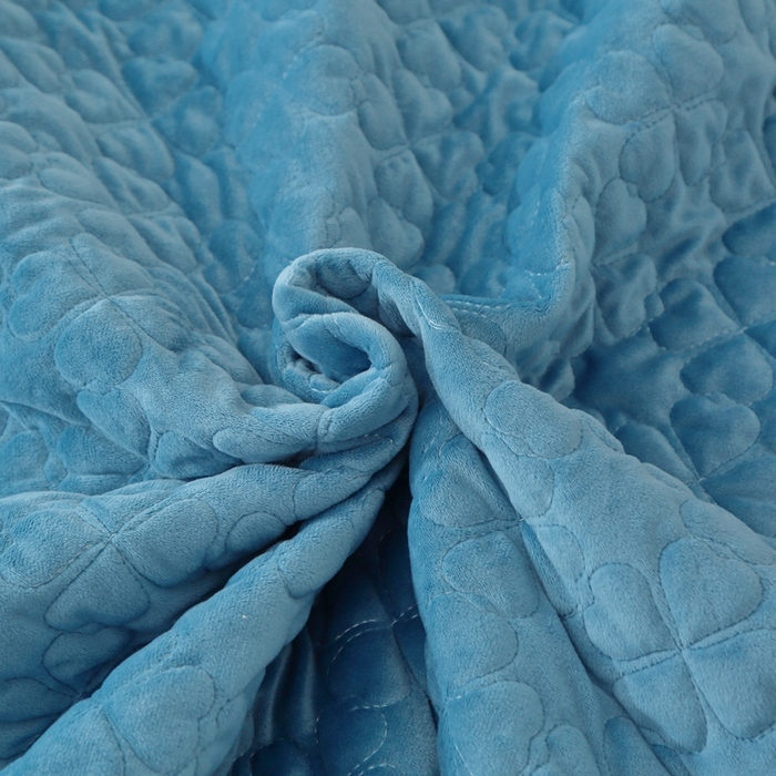 91家纺网 家纺一手货源 找家纺 芸锦豪 2024新款宝宝绒夹棉刺绣床笠 贵族蓝