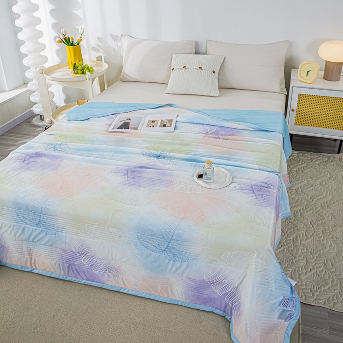 91家纺网 家纺一手货源 找家纺 博弈 2024新款凉感丝抗菌夏被 夏日如画