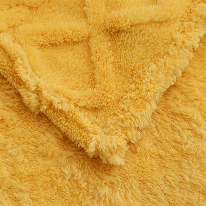 91家纺网 家纺一手货源 找家纺 芸锦豪 2024新款塔芙绒毛毯多功能毯-双面塔夫绒卷边 塔夫绒-姜黄