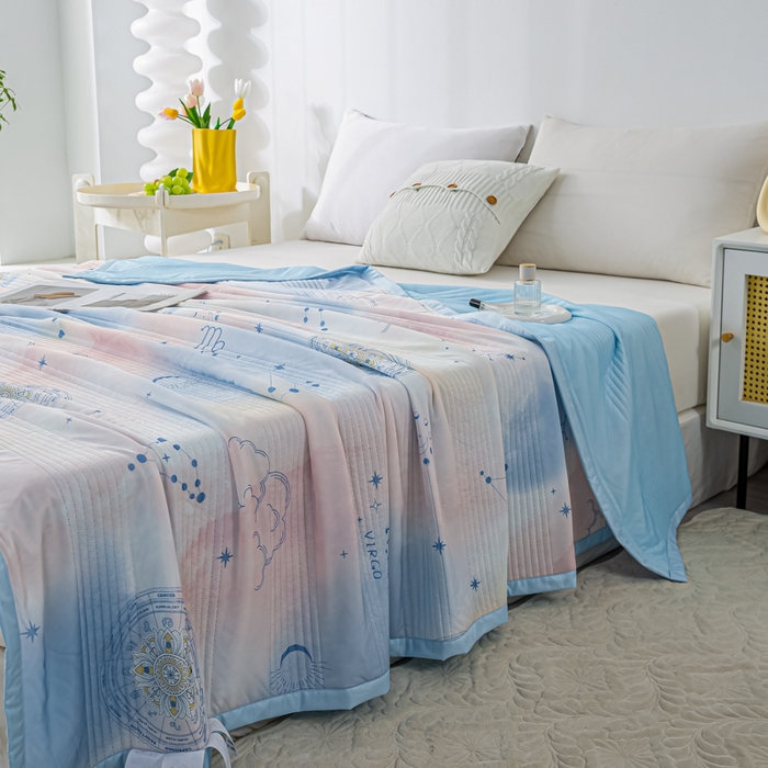 91家纺网 家纺一手货源 找家纺 博弈 2024新款凉感丝抗菌夏被 繁星