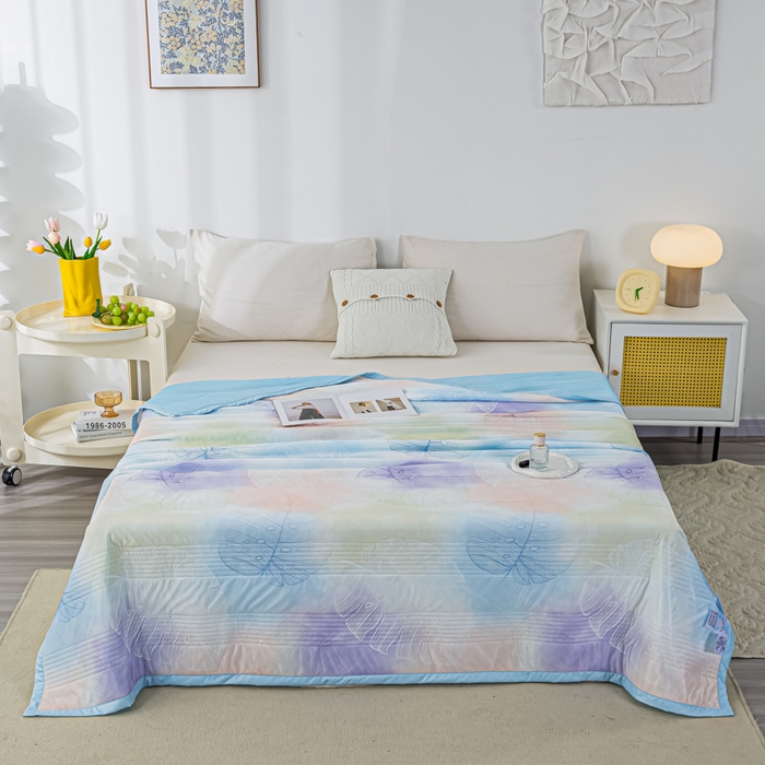 91家纺网 家纺一手货源 找家纺 博弈 2024新款凉感丝抗菌夏被 夏日如画