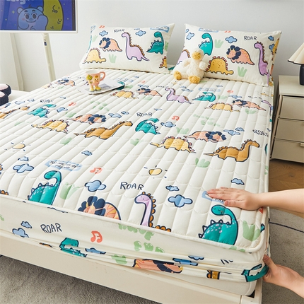 91家纺网 家纺一手货源 找家纺 （总）3C 2024新款全棉大豆夹棉印花床笠四件套