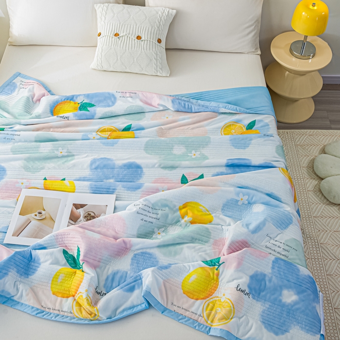 91家纺网 家纺一手货源 找家纺 博弈 2024新款凉感丝抗菌夏被 春暖花开