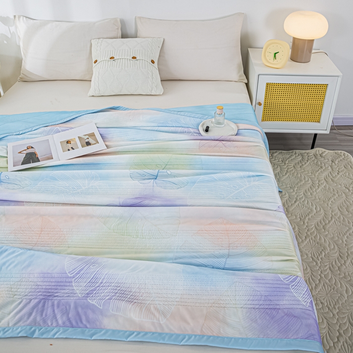 91家纺网 家纺一手货源 找家纺 博弈 2024新款凉感丝抗菌夏被 夏日如画