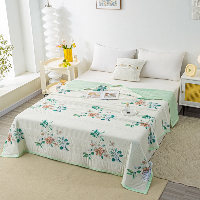 91家纺网 家纺一手货源 找家纺 博弈 2024新款凉感丝抗菌夏被 清欢