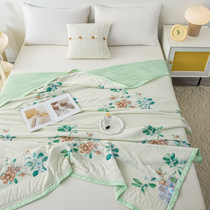 91家纺网 家纺一手货源 找家纺 博弈 2024新款凉感丝抗菌夏被 清欢