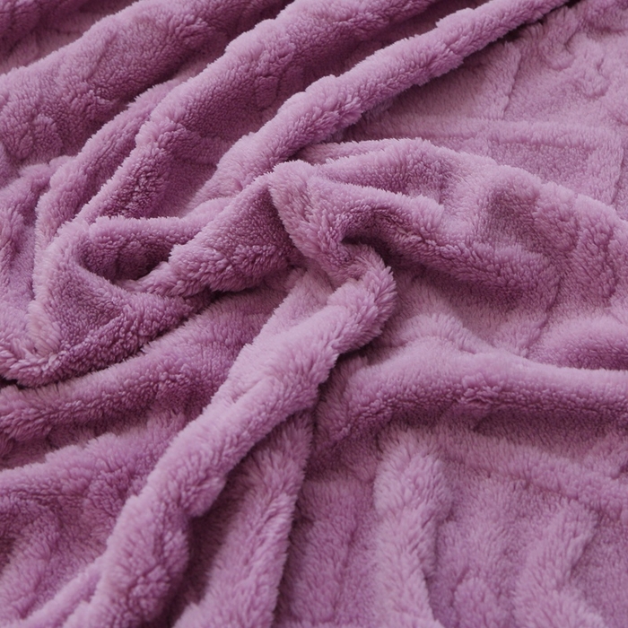 91家纺网 家纺一手货源 找家纺 芸锦豪 2024新款塔芙绒毛毯多功能毯-双面塔夫绒卷边 塔夫绒-莫奈紫