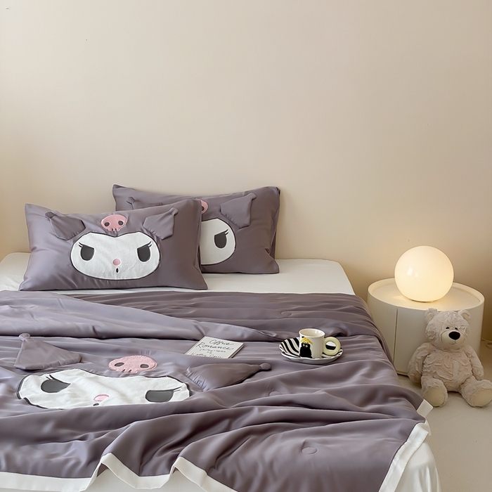 91家纺网 家纺一手货源 找家纺 （总）黛舒家居 2024新款莱赛尔刺绣小宽边三丽鸥系列夏凉被