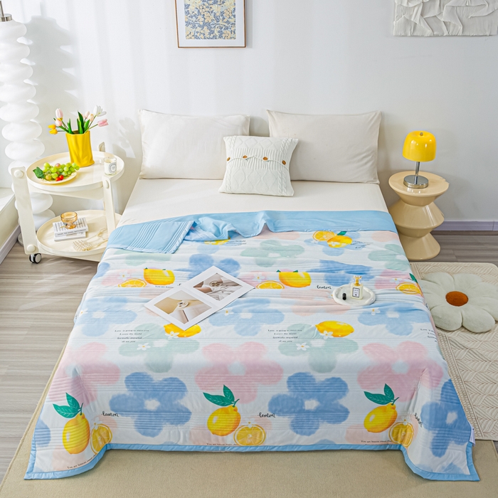 91家纺网 家纺一手货源 找家纺 博弈 2024新款凉感丝抗菌夏被 春暖花开