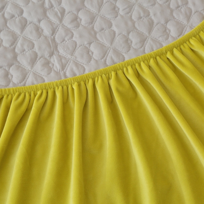 91家纺网 家纺一手货源 找家纺 芸锦豪 2024新款宝宝绒夹棉刺绣床笠 苹果绿