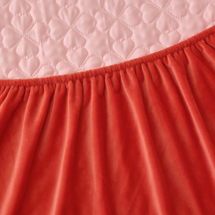 91家纺网 家纺一手货源 找家纺 芸锦豪 2024新款宝宝绒夹棉刺绣床笠 焦糖色