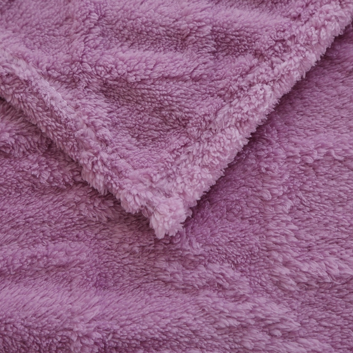 91家纺网 家纺一手货源 找家纺 芸锦豪 2024新款塔芙绒毛毯多功能毯-双面塔夫绒卷边 塔夫绒-莫奈紫