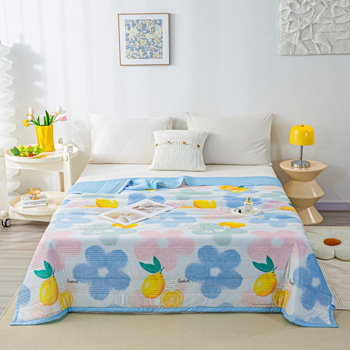 91家纺网 家纺一手货源 找家纺 博弈 2024新款凉感丝抗菌夏被 春暖花开