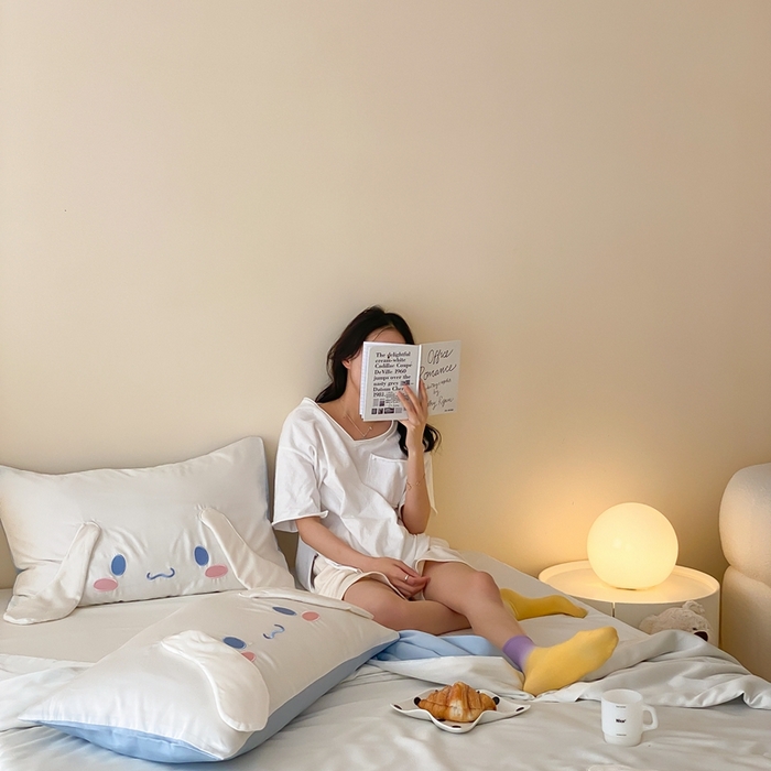 91家纺网 家纺一手货源 找家纺 黛舒家居 2024新款兰精天丝刺绣小宽边三丽鸥系列夏凉被 玉桂狗