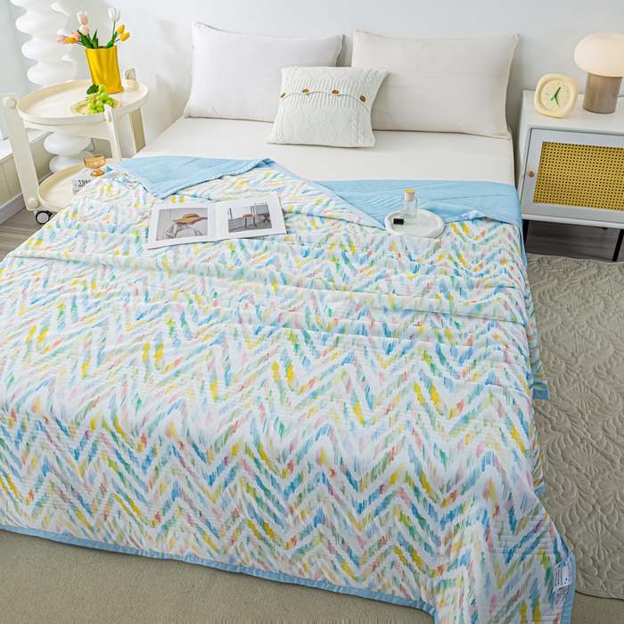 91家纺网 家纺一手货源 找家纺 博弈 2024新款凉感丝抗菌夏被 琉璃