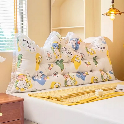 91家纺网 家纺一手货源 找家纺 （总）碧尔家居 2025新款可爱ins风床头靠垫床上靠枕大靠背绑带床靠背垫软包宿舍床靠垫