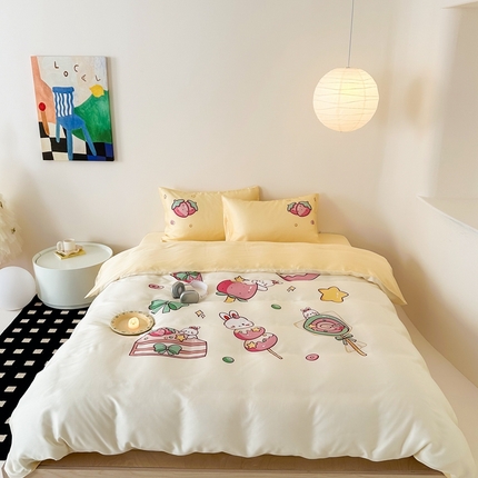 西西家居 2024新款数码兰精天丝套件 奶油蛋糕