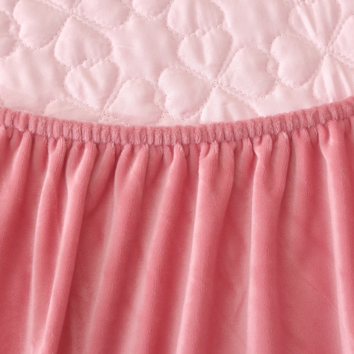 91家纺网 家纺一手货源 找家纺 芸锦豪 2024新款宝宝绒夹棉刺绣床笠 浅豆沙