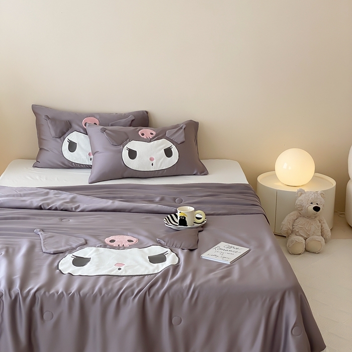 91家纺网 家纺一手货源 找家纺 （总）黛舒家居 2024新款莱赛尔刺绣小宽边三丽鸥系列夏凉被