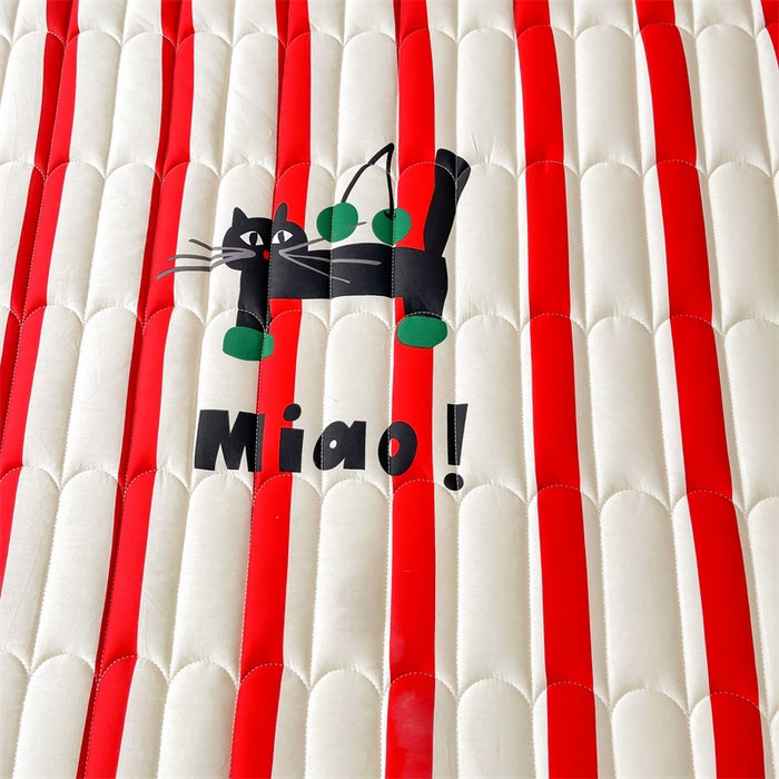 91家纺网 家纺一手货源 找家纺 3C 2024新款全棉13372大豆夹棉印花花边床笠四件套 黑猫警长单床笠