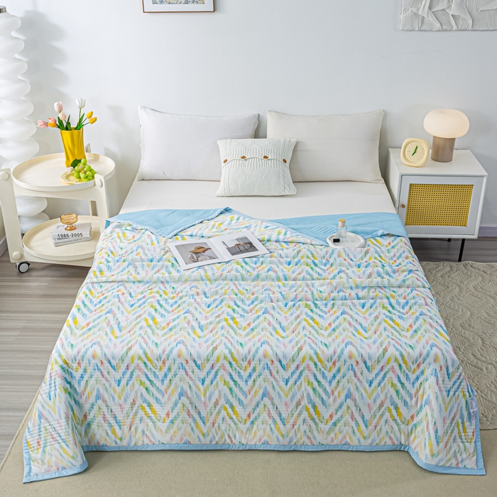 91家纺网 家纺一手货源 找家纺 博弈 2024新款凉感丝抗菌夏被 琉璃